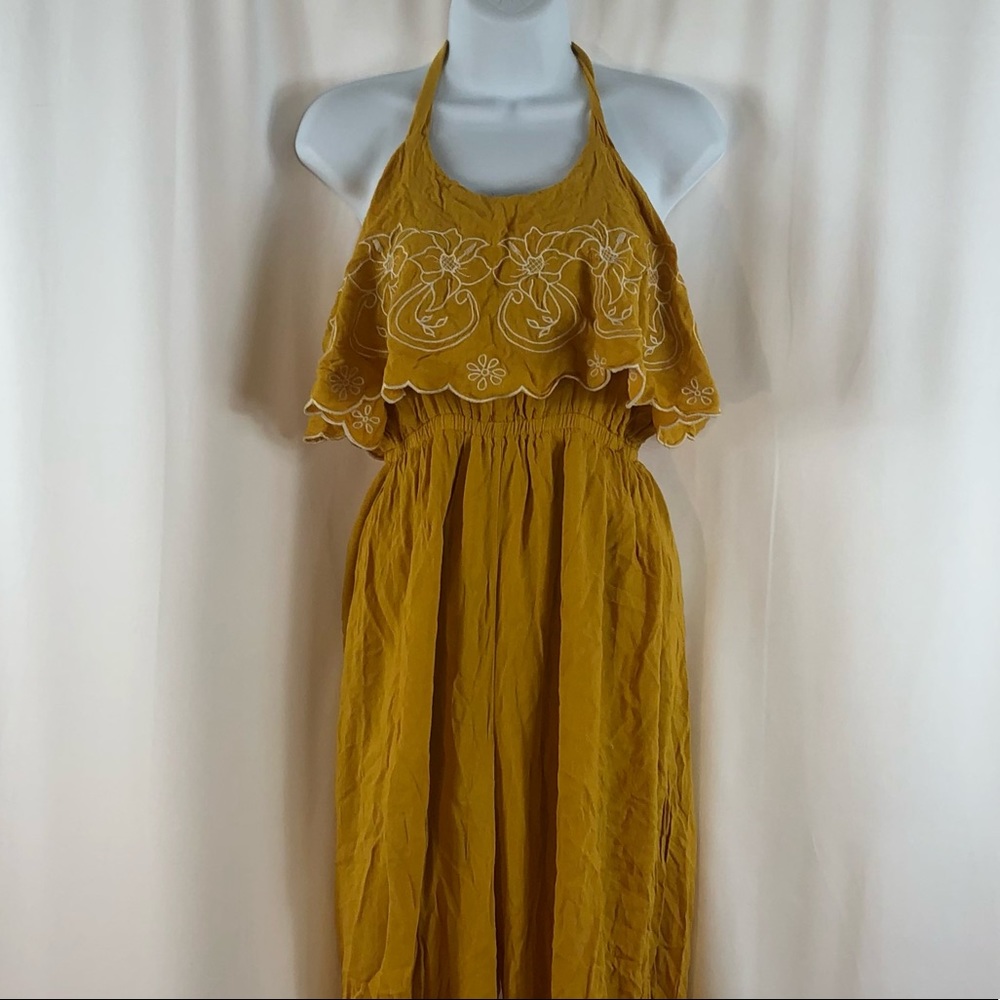 Flying Tomato Rayon ruffle neckline halter jumpsuit S - Picture 12 of 14